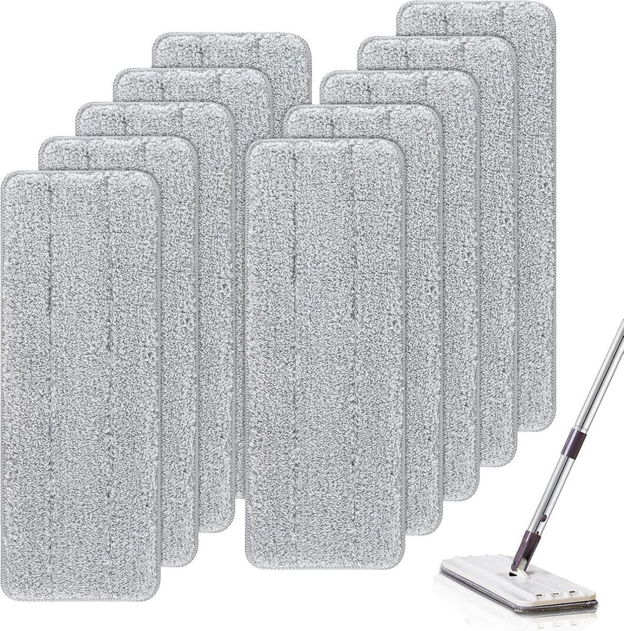 Mop Pad Refills - 10 Pieces - Mop Refill - Mops - Wet and Dry for Home Cleaning - Viscose Mop - Microfiber Mop Cloth - Scratch Anet - Washable Microfiber Mop Pads - Replacement Cloth - Flat Mop Pad - Floor Wiper