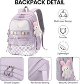 Backpack - Waterproof backpack for girls - laptop sleeve - Rucksack - laptop bag - Girl's Backpack - School backpack - lightweight school bag - School bag - Large capacity backpacks for Girls and Boys - Teenagers - Bookbag - School backpacks - Purple