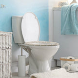5-Piece Toilet Seat Cover - Toilet Seat Cover - Soft Toilet Seat - Toilet Cover - Toilet Seat Cover - WC Seat Cover - Universal Toilet Seat Cover - toilet seat cover - Reusable - Universal Fit - For Most Toilet Seats - White - Front View