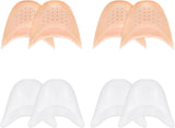 pairs - Silicone gel toe protectors - soft ball of the foot - metatarsal ballet pointe toe cap - with hole toe protection - toe protectors - insole - 2 pairs white + 2 pairs beige - 9.2*11 cm