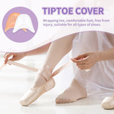pairs - Silicone gel toe protectors - soft ball of the foot - metatarsal ballet pointe toe cap - with hole toe protection - toe protectors - insole - 2 pairs white + 2 pairs beige - 9.2*11 cm