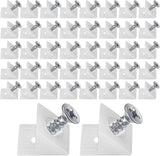 50 pieces - drawer wedges - drawer repair kit - L-shaped drawer wedges - with screws - mounting wedges - drawer back supports - cabinet shelf support - plastic drawer reinforcement repair kit - for home repair and furniture - 15*12.8*9.6 cm - white