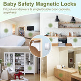 Child Locks for Cabinets - 8 Child Locks + 2 Keys - Cabinet Security for Children - Magnetic Child Lock - Invisible Child Lock - Magnetic Child Lock - Safety Lock for Cabinets - Baby Security - baby lock - child locks - White