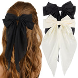 2 pieces - Hair clamp - butterfly hairpin - Hairpin - Hair clip - Hair ornament - Bows of silky soft satin ribbon - Hair accessories - Hair accessories - Hair clamps - large bows for women - Headbands - Bows - Black/White