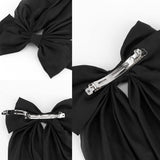 2 pieces - Hair clamp - butterfly hairpin - Hairpin - Hair clip - Hair ornament - Bows of silky soft satin ribbon - Hair accessories - Hair accessories - Hair clamps - large bows for women - Headbands - Bows - Black/White