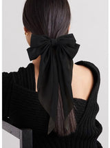 2 pieces - Hair clamp - butterfly hairpin - Hairpin - Hair clip - Hair ornament - Bows of silky soft satin ribbon - Hair accessories - Hair accessories - Hair clamps - large bows for women - Headbands - Bows - Black/White - 45-Degree Angle
