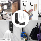6 pieces - Foldable wall hooks - 6.7*7.5*2.5 cm - Clothes hook - concealable clothes hooks - heavy-duty wall hooks - aluminum hooks - with screws - foldable hooks - for hanging coats, bags, hats, and keys - black