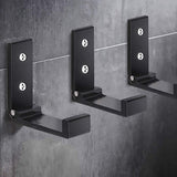 6 pieces - Foldable wall hooks - 6.7*7.5*2.5 cm - Clothes hook - concealable clothes hooks - heavy-duty wall hooks - aluminum hooks - with screws - foldable hooks - for hanging coats, bags, hats, and keys - black