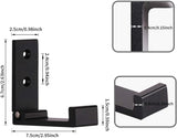 6 pieces - Foldable wall hooks - 6.7*7.5*2.5 cm - Clothes hook - concealable clothes hooks - heavy-duty wall hooks - aluminum hooks - with screws - foldable hooks - for hanging coats, bags, hats, and keys - black - 45-Degree Angle