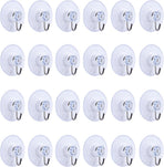 24 Pieces Suction Cup with Hook - Suction Cup with Hook Set - Hanging Hooks with Suction Cup - Kitchen Hooks - Towel Hooks - Self-Adhesive Hooks - Reusable Wall Hook - for Tiles, Glass, Window, Shower, Kitchen, Bathroom, Home - Transparent