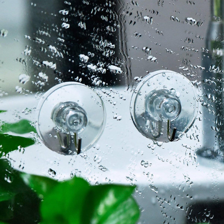 24 Pieces Suction Cup with Hook - Suction Cup with Hook Set - Hanging Hooks with Suction Cup - Kitchen Hooks - Towel Hooks - Self-Adhesive Hooks - Reusable Wall Hook - for Tiles, Glass, Window, Shower, Kitchen, Bathroom, Home - Transparent
