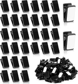 60 pieces - 1.3*2.6 cm - PP clip - self-adhesive spring clips - acrylic glue clips - self-adhesive plastic wall clips - small self-adhesive clip - small size mini spring clips - for Christmas decorations, photos, posters, school, office - black
