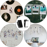 60 pieces - 1.3*2.6 cm - PP clip - self-adhesive spring clips - acrylic glue clips - self-adhesive plastic wall clips - small self-adhesive clip - small size mini spring clips - for Christmas decorations, photos, posters, school, office - black - Side View