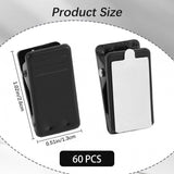 60 pieces - 1.3*2.6 cm - PP clip - self-adhesive spring clips - acrylic glue clips - self-adhesive plastic wall clips - small self-adhesive clip - small size mini spring clips - for Christmas decorations, photos, posters, school, office - black