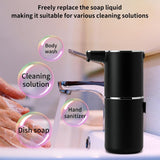 Soap Dispenser - Automatic Soap Dispenser - 350ml - Automatic Foam Soap Dispenser - Wall-Mounted Soap Dispenser - USB Rechargeable - 4 Adjustable Levels Soap Dispenser - For Bathroom and Kitchen - 19*11*7.5 cm - Black