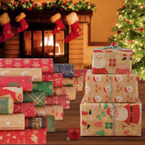 Wrapping paper - Christmas wrapping paper - Christmas gift paper - Wrapping paper with figures - 43 x 300cm - 2 Rolls - Christmas paper wrapping paper for Christmas - Christmas paper wrapping paper for children - gift paper - Kraft gift paper - Christmas