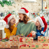 Wrapping paper - Christmas wrapping paper - Christmas gift paper - Wrapping paper with figures - 43 x 300cm - 2 Rolls - Christmas paper wrapping paper for Christmas - Christmas paper wrapping paper for children - gift paper - Kraft gift paper - Christmas - Top-Down View