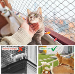Cat Net - 8*3 m - Cat Balcony Net - Cat Protection Net - Cat Mesh - fall protection net for cats - fall safety net - mesh balcony railing - dog fencing - fall protection net for pets - safety net - with accessories - black