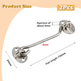 pieces - Wind hook - 6 inch - Wind hooks - Door hinges - Door bolt - Hinge - barn door hook - hook and eye bolt - cabin hooks and eye bolt - swivel window hook - door hooks - lock - for sliding door, bedroom, bathroom - 150*39 mm - silver - 45-Degree Angle