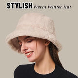Women's Beanie - Hat - Bucket Hat - Winter Hat - Fisherman's Hat - Ladies' Bucket Hat - Winter Bucket Hat For Women - Winter Hat - Warm Beanies - Winter Fisherman's Hat - Fluffy - Winter - Fashion - Unisex - Beige
