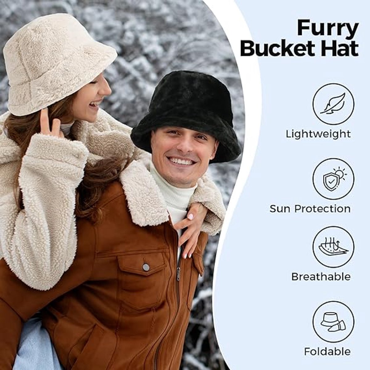 Women's Beanie - Hat - Bucket Hat - Winter Hat - Fisherman's Hat - Ladies' Bucket Hat - Winter Bucket Hat For Women - Winter Hat - Warm Beanies - Winter Fisherman's Hat - Fluffy - Winter - Fashion - Unisex - Beige