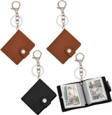 4 pieces - Mini photo album - 2 inch - Photo album - keychain - mini retro photo album - with lobster claw clasps and keychains - Each book can hold 20 photos - 10 pages - for a family and friends party keepsake - black, brown