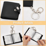 4 pieces - Mini photo album - 2 inch - Photo album - keychain - mini retro photo album - with lobster claw clasps and keychains - Each book can hold 20 photos - 10 pages - for a family and friends party keepsake - black, brown - Front View