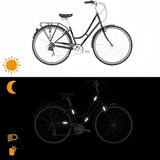 (4 pieces) 12 strips - Night vision stickers - reflective stickers - reflective strips - motorcycle decoration - for visibility in the dark - for bicycle, stroller, buggy, helmet, motorcycle, scooter, toys - 7*1.8 cm and 2.1 cm - black - Front View