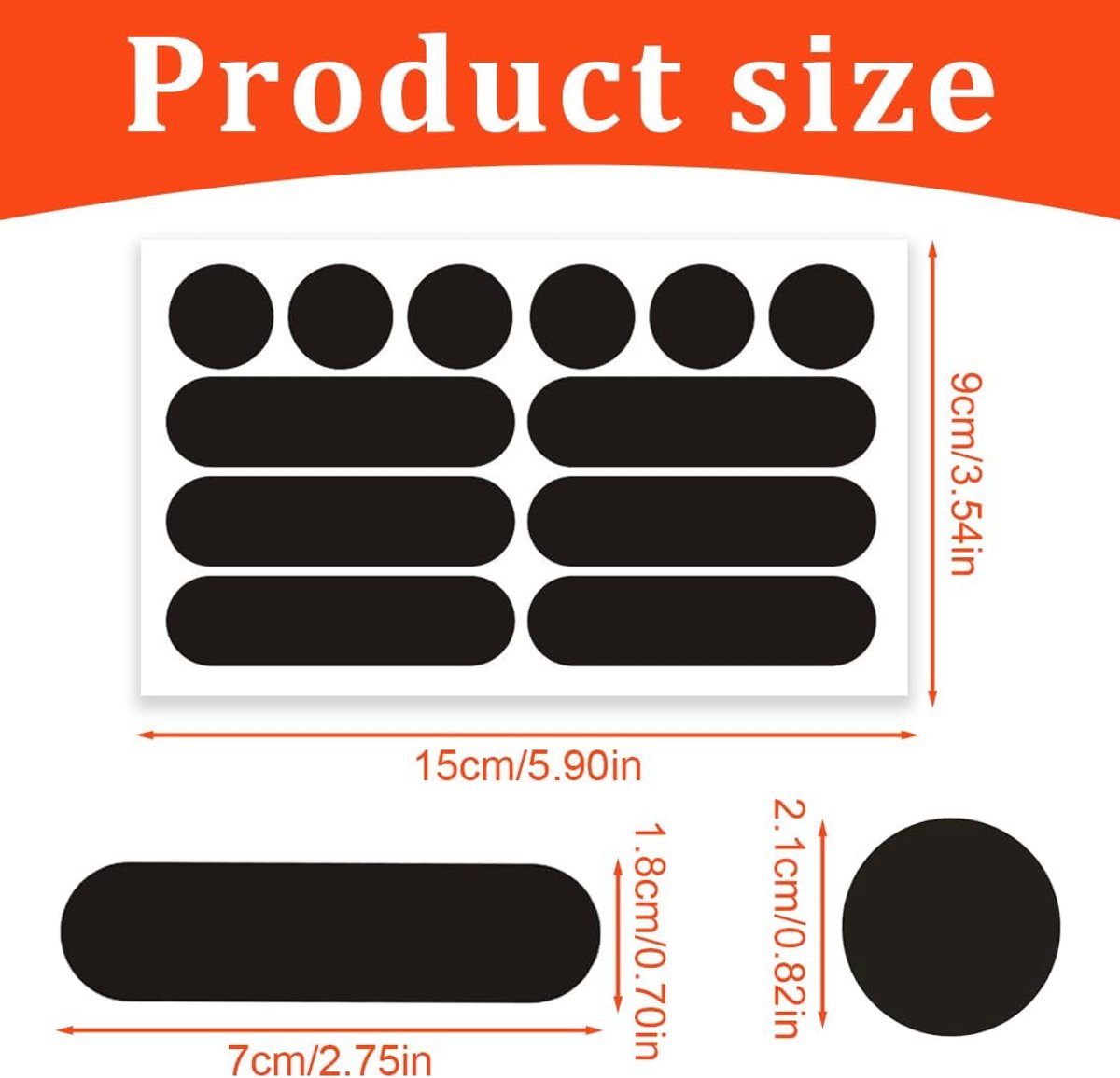 (4 pieces) 12 strips - Night vision stickers - reflective stickers - reflective strips - motorcycle decoration - for visibility in the dark - for bicycle, stroller, buggy, helmet, motorcycle, scooter, toys - 7*1.8 cm and 2.1 cm - black