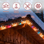 30 pieces - Christmas lighting clips - Light clips - Plastic clips - Lighting hooks - Party lighting clamps - festive string lights clips - hooks - for party decoration, gutter, fencing, roof edge - 49*42*13.7 mm - white