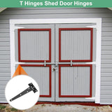 pieces - T-hinge for door - with screws - 6 inch - shed door hinge - T-door hinge - T-hinges - T-hinge - exterior door hinges - for wooden fences, sheds, cabinets and windows - black - 6.4*25 cm - Front View