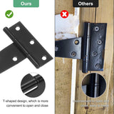 pieces - T-hinge for door - with screws - 6 inch - shed door hinge - T-door hinge - T-hinges - T-hinge - exterior door hinges - for wooden fences, sheds, cabinets and windows - black - 6.4*25 cm