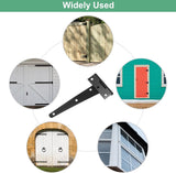 pieces - T-hinge for door - with screws - 6 inch - shed door hinge - T-door hinge - T-hinges - T-hinge - exterior door hinges - for wooden fences, sheds, cabinets and windows - black - 6.4*25 cm - Top-Down View