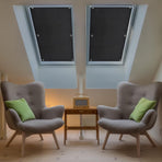 Blackout roller blind - No drilling required - 96 x 100 cm - Portable blackout curtain for windows - with 7 suction cups - Thermal insulation, Sun protection, Roller blind for skylight, Bedroom, Garden, Car - Black