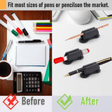 12 pieces - pen holder - pen holder for desk - self-adhesive silicone pen holder - for clipboard mounting in classroom - highlighter holder - pencil holder - for desk, classroom, office accessories - black, white and grey - 2*4.7 cm
