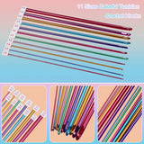 11 knitting needles - Tunisian crochet hook set - multicolored aluminium Tunisian crochet hooks - Tunisian Crochet - knitting needle set - Knitting needle set for crochet enthusiasts and beginners - 2mm to 8mm