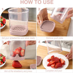 Fruit slicer - Multifunctional slicer - Fruit slicing cup - Grape slicer - strawberry slicer - fast banana, grape and egg cuber - Kitchen Tool - kitchen utensils - portable kitchen tool - Pink