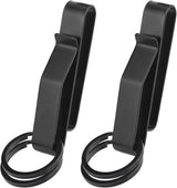 2 pieces - Keychain - Tactical keychain - Belt keychain - Duty Belt Keychain - Key clip - Key ring - Belt clip - with 2 keychains - stainless steel stealth belt loop keychain holder - 7.5*1.3*2.3 cm - black