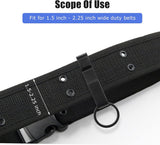 2 pieces - Keychain - Tactical keychain - Belt keychain - Duty Belt Keychain - Key clip - Key ring - Belt clip - with 2 keychains - stainless steel stealth belt loop keychain holder - 7.5*1.3*2.3 cm - black - Top-Down View