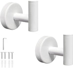 2 pieces - Towel hook - Hanging hooks - Hanging hooks - Bathroom towel hooks - Key hook - Clothes hook - Hat hook - Wall hooks - stainless steel hook - with screws - for bathroom, kitchen, garage, home, hotel, office - 5.5*6 cm - white