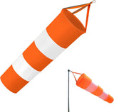 2 pieces - Wind indicator - Outdoor wind sock - Wind socks - Wind sack - Wind direction indicator - Weather vanes - Garden flag - Outdoor flag - outdoor wind sock - wind socks for the garden - orange and white - 80 cm