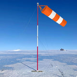 2 pieces - Wind indicator - Outdoor wind sock - Wind socks - Wind sack - Wind direction indicator - Weather vanes - Garden flag - Outdoor flag - outdoor wind sock - wind socks for the garden - orange and white - 80 cm - Top-Down View