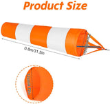 2 pieces - Wind indicator - Outdoor wind sock - Wind socks - Wind sack - Wind direction indicator - Weather vanes - Garden flag - Outdoor flag - outdoor wind sock - wind socks for the garden - orange and white - 80 cm - 45-Degree Angle