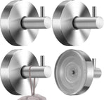 pieces - 6*6*5.5 cm - Suction cup hooks - Hooks with vacuum suction cup - towel hooks without drilling - waterproof - suction cup hook for shower, bathroom, kitchen, glass door - silver
