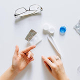 20 Pieces Colorful Contact Lens Holder - Contact Lens Cases - Lens Tray - Portable Contact Lens Holder - Contact Lens Case - Lens Holders - Travel Contact Lens Holder - Contact Lens Holder - Handy for On the Go - Green Blue Pink Black Purple - Front View