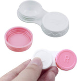 20 Pieces Colorful Contact Lens Holder - Contact Lens Cases - Lens Tray - Portable Contact Lens Holder - Contact Lens Case - Lens Holders - Travel Contact Lens Holder - Contact Lens Holder - Handy for On the Go - Green Blue Pink Black Purple - Top-Down View