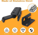 2 pieces - Lock - 60*54*27 mm - stainless steel door lock - sliding bolt with safety latch - left-hand sliding bolt - with screws - for sliding wardrobe, animal cage, garden, bathroom, garage door, sliding door - black - Top-Down View