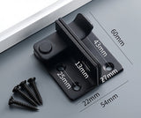 2 pieces - Lock - 60*54*27 mm - stainless steel door lock - sliding bolt with safety latch - left-hand sliding bolt - with screws - for sliding wardrobe, animal cage, garden, bathroom, garage door, sliding door - black
