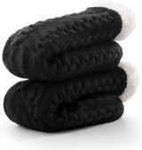House socks - fluffy warm coral fleece lined - non-slip socks for men and girls - Thick Winter coral fleece - Sleep socks - Postpartum socks - Fluffy Slipper socks - soft and comfortable floor socks - Black