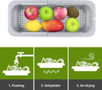 Sink drain basket - Strainer - Washing vegetables and fruit - Draining cooked pasta and drying dishes - Extendable and telescopic - New kitchen accessories for the home - Grey